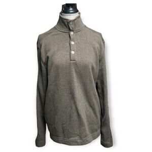Van Heusen Tan / Brown Long Sleeved Turtleneck Sweater w. Buttons • Medium